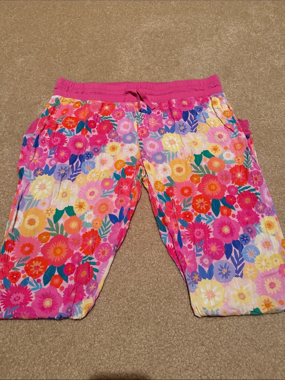 Little Sleepies women’s Floral Print Pink pajama pants - size small